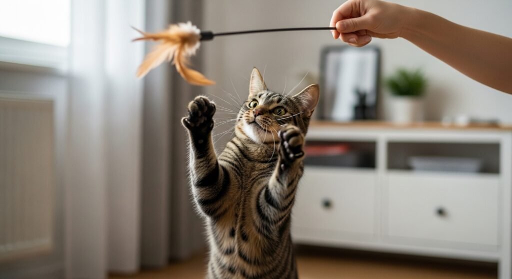 Rotina anti-ansiedade para gatos: 7 brincadeiras na hora certa (e por que isso funciona)