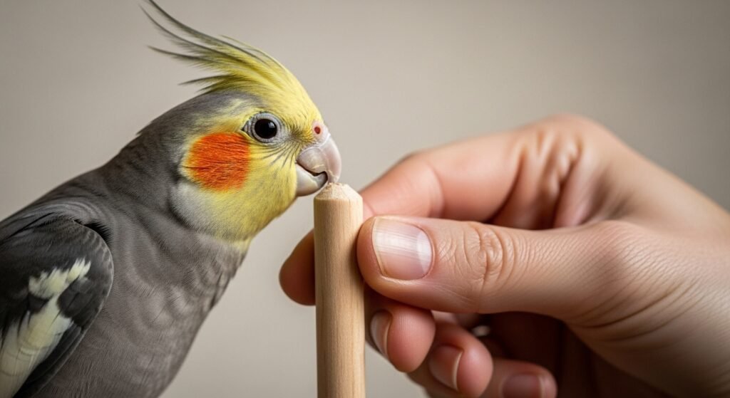 Treino de calopsita: 7 passos para higiene e “passeios” seguros em apartamento com 21 minutos por dia (sem punição)