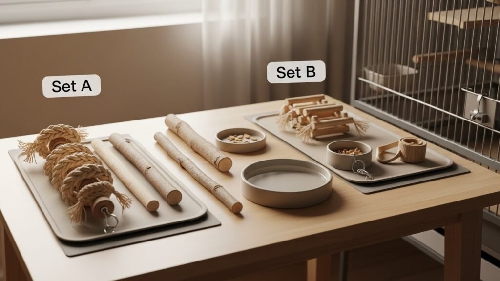 Acessórios para agapornis: 9 escolhas inteligentes para montar uma rotina manhã, tarde e noite (sem desperdício)