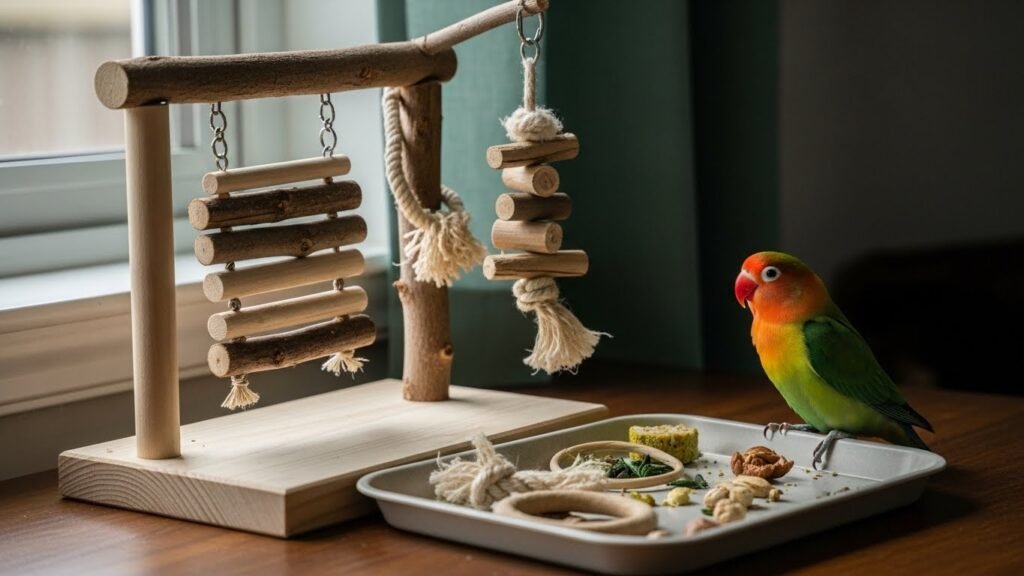 Acessórios para agapornis: 9 escolhas inteligentes para montar uma rotina manhã, tarde e noite (sem desperdício)