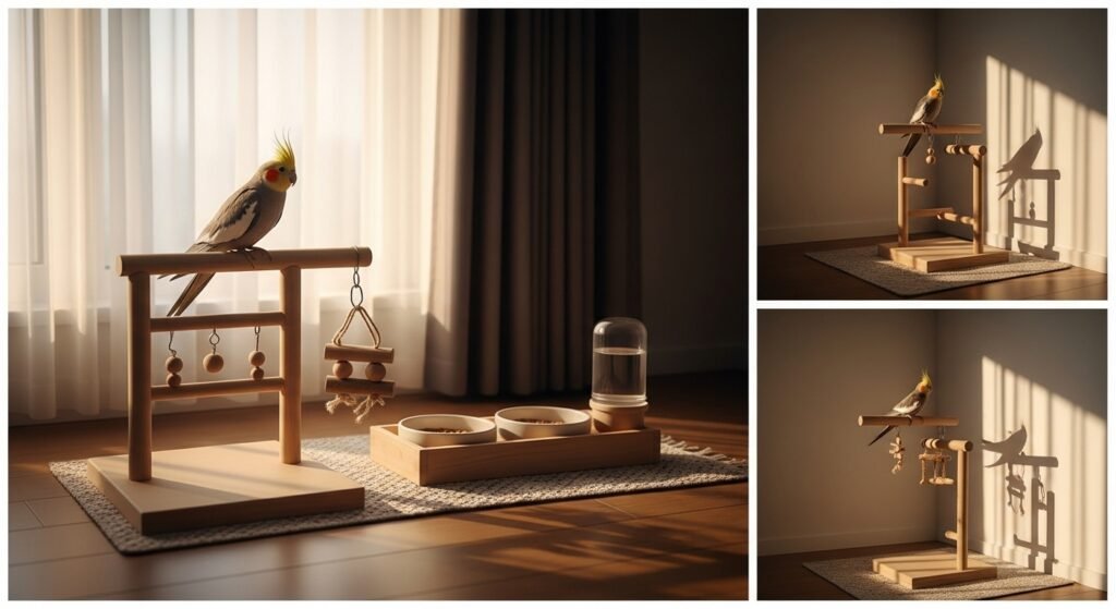 Cantinhos para calopsita: 7 zonas da casa para mais bem-estar (FAQ + passo a passo)