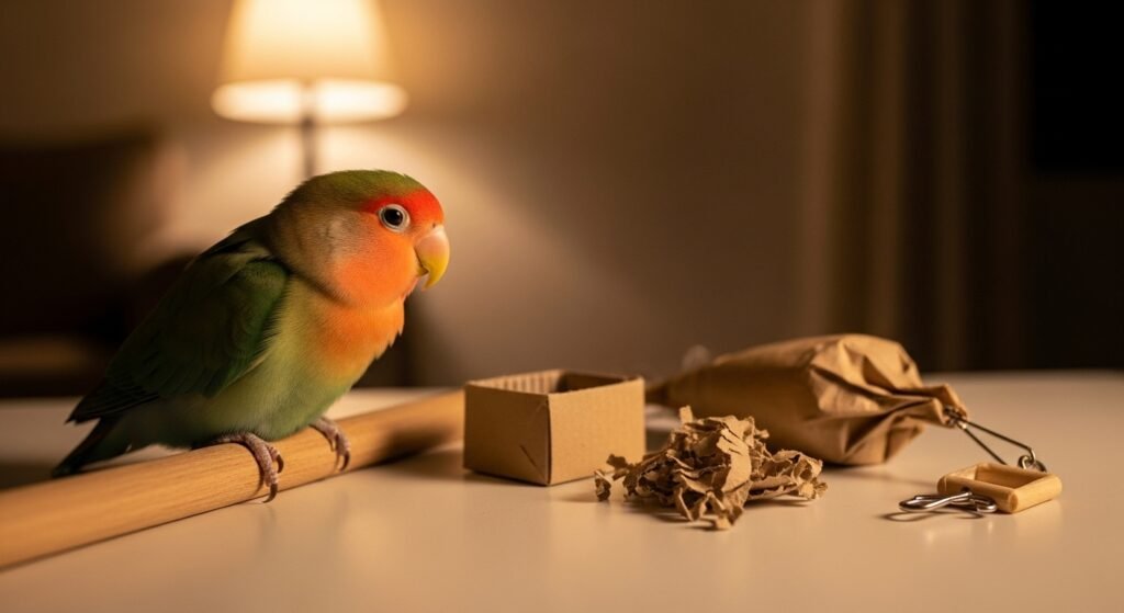 Ansiedade de separação: 9 ajustes de rotina para seu agapornis ficar mais tranquilo (manhã, tarde e noite)