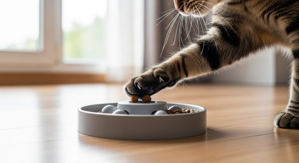 Enriquecimento alimentar gato: 7 sinais de que ele precisa de mais desafio (e como começar hoje)